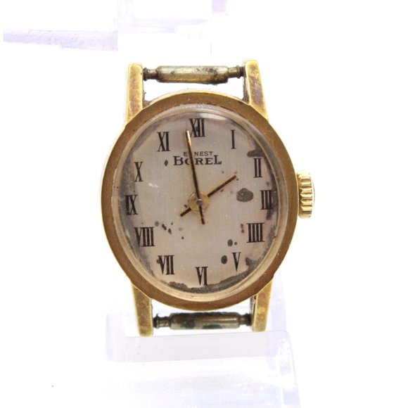 Vintage Ernest Borel Watch Womens Bronze Tone Stainless Steel Classic White Dial - Picture 1 of 6